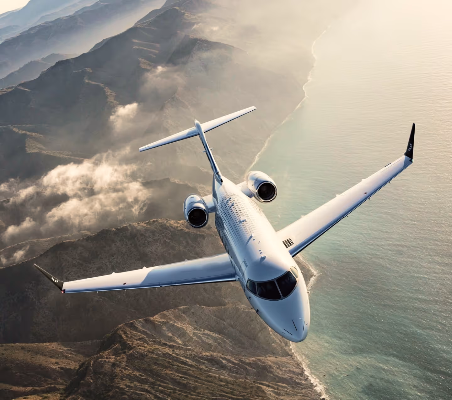 Bespoke Aircraft Management, photo of flying business jet.